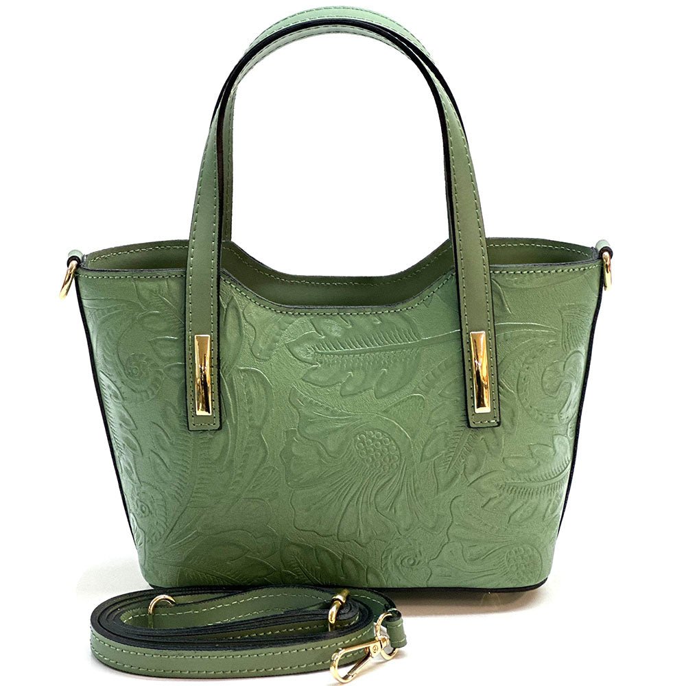 Emily Flora Cow Leather Handbag - Leather Italiano
