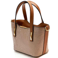 Emily Flora Cow Leather Handbag - Leather Italiano