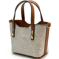 Emily Flora Cow Leather Handbag - Leather Italiano