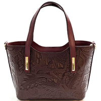 Emily Flora Cow Leather Handbag - Leather Italiano