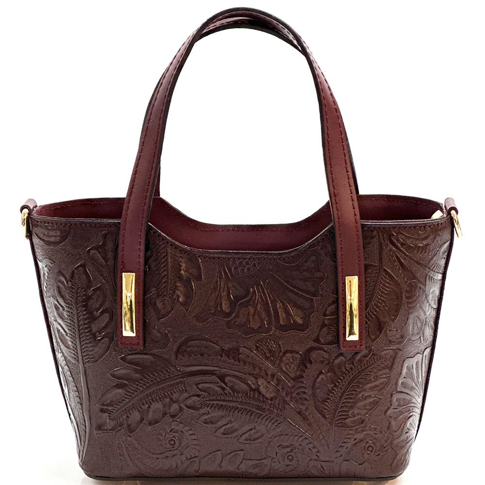 Emily Flora Cow Leather Handbag - Leather Italiano