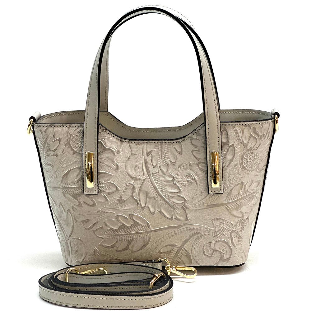 Emily Flora Cow Leather Handbag - Leather Italiano