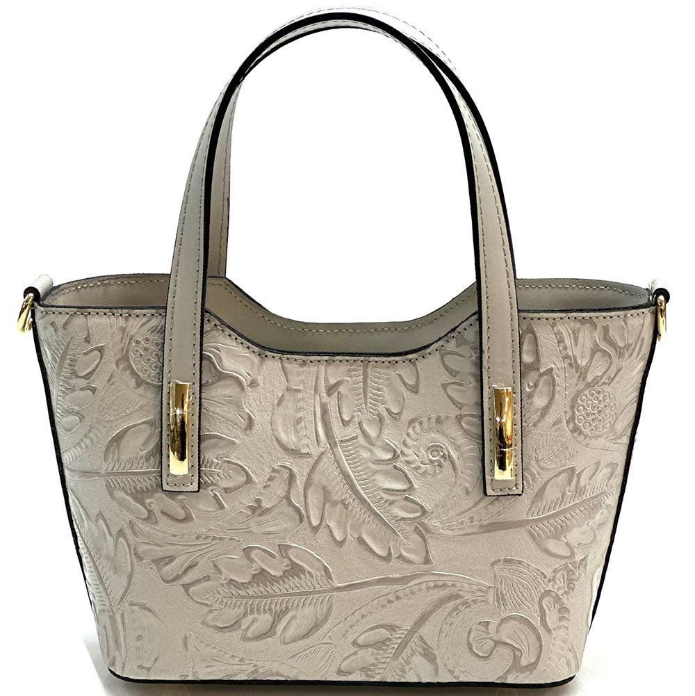 Emily Flora Cow Leather Handbag - Leather Italiano