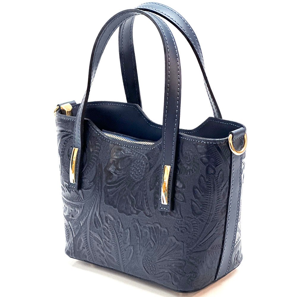 Emily Flora Cow Leather Handbag - Leather Italiano