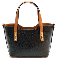 Emily Flora Cow Leather Handbag - Leather Italiano