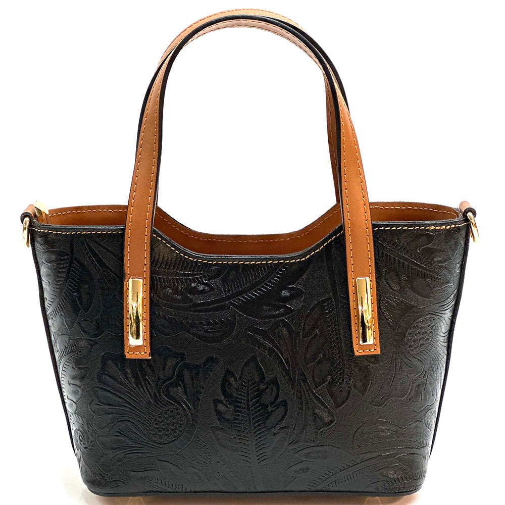Emily Flora Cow Leather Handbag - Leather Italiano