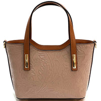 Emily Flora Cow Leather Handbag - Leather Italiano
