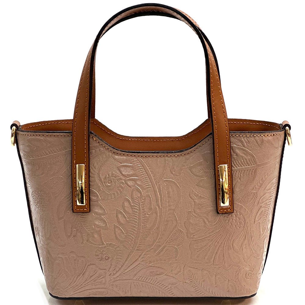 Emily Flora Cow Leather Handbag - Leather Italiano