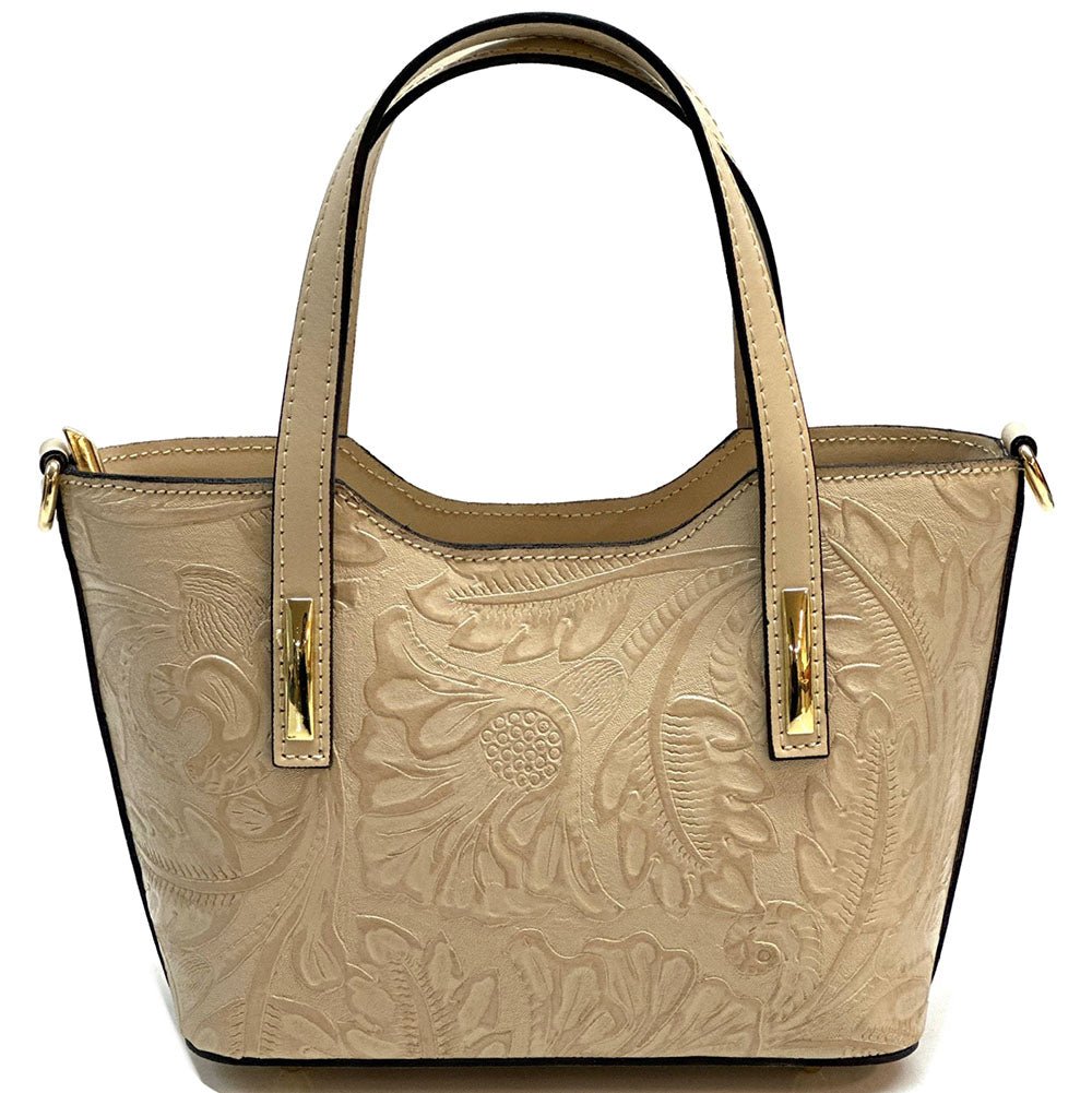 Emily Flora Cow Leather Handbag - Leather Italiano