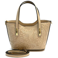 Emily Flora Cow Leather Handbag - Leather Italiano