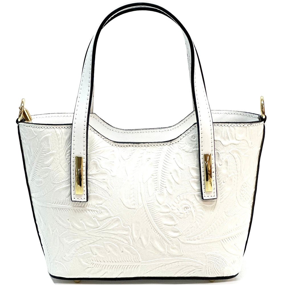 Emily Flora Cow Leather Handbag - Leather Italiano