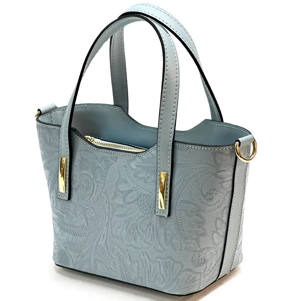 Emily Flora Cow Leather Handbag - Leather Italiano