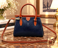 Ersilia Hand-Dyed Leather Spring-Frame Satchel - Leather Italiano