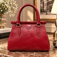 Ersilia Hand-Dyed Leather Spring-Frame Satchel - Leather Italiano