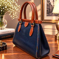 Ersilia Hand-Dyed Leather Spring-Frame Satchel - Leather Italiano
