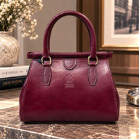 Ersilia Hand-Dyed Leather Spring-Frame Satchel - Leather Italiano