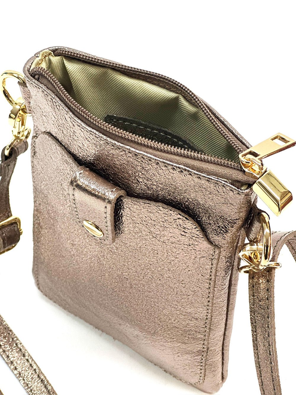 Eterna Italian Leather Crossbody Bag – Elegant Compact Crossbody for Women - Leather Italiano