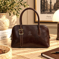 Eugenia Hand-Dyed Leather Dome Satchel - Leather Italiano