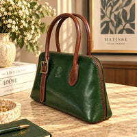 Eugenia Hand-Dyed Leather Dome Satchel - Leather Italiano
