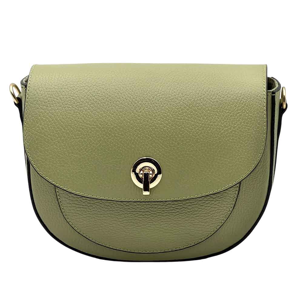 Evania Leather Crossbody Saddle Bag - Leather Italiano