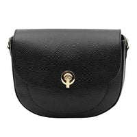 Evania Leather Crossbody Saddle Bag - Leather Italiano