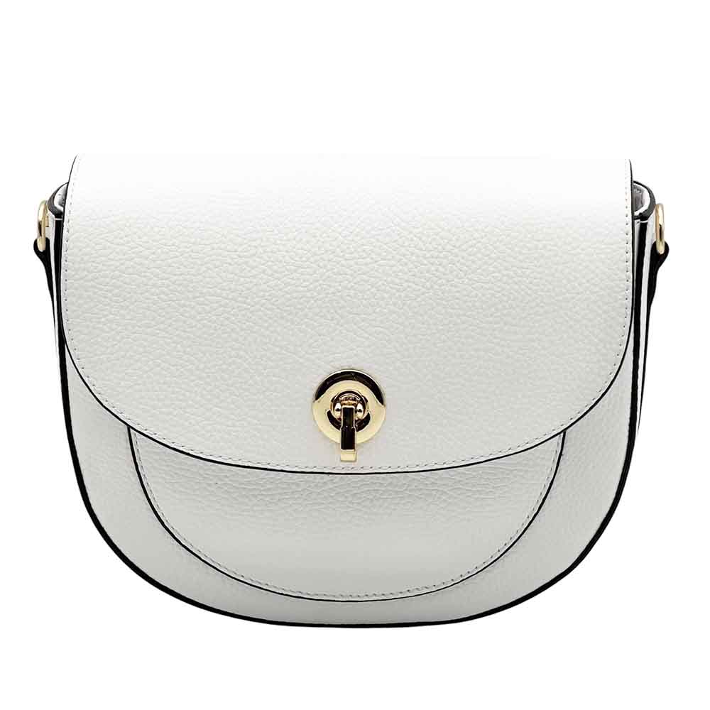 Evania Leather Crossbody Saddle Bag - Leather Italiano