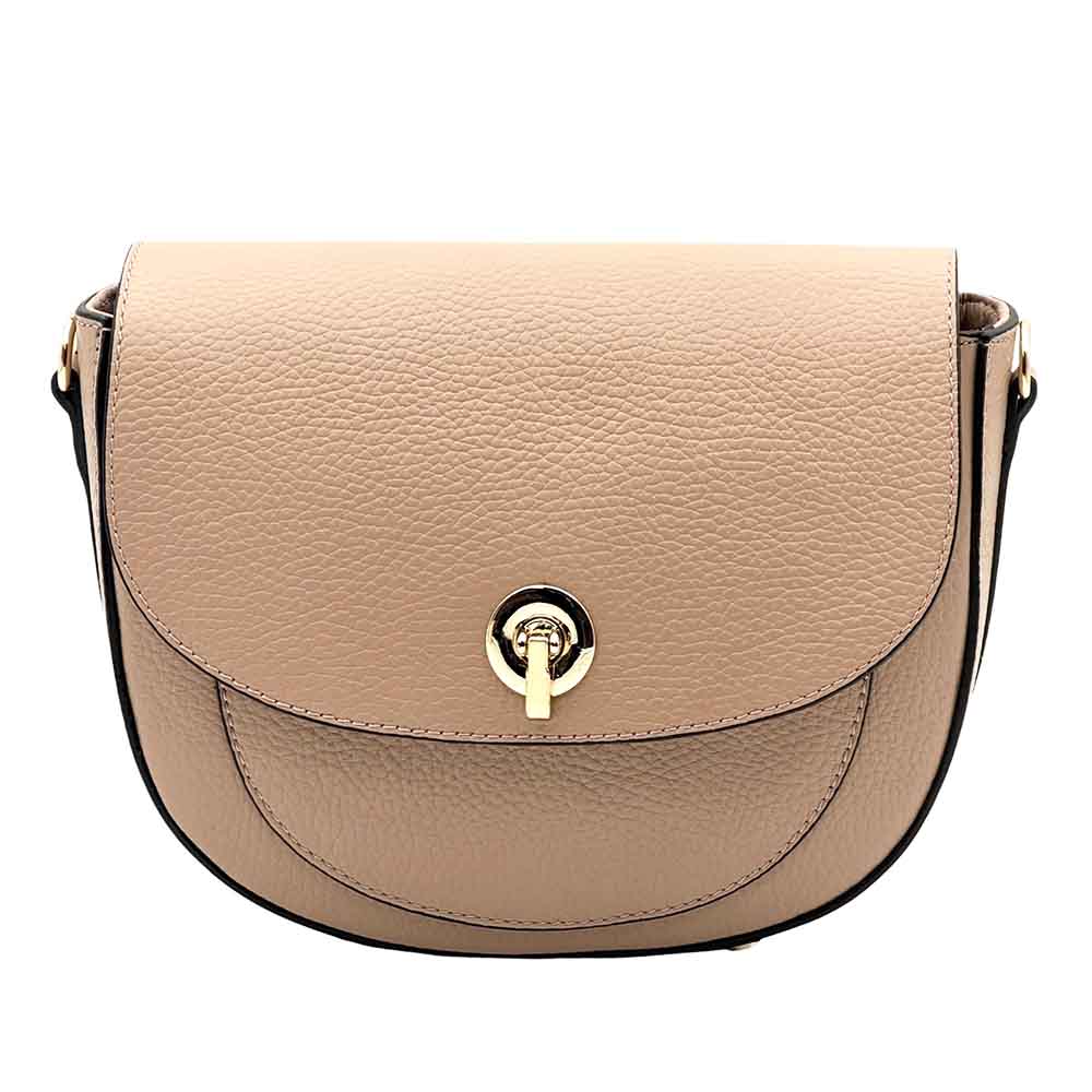 Evania Leather Crossbody Saddle Bag - Leather Italiano