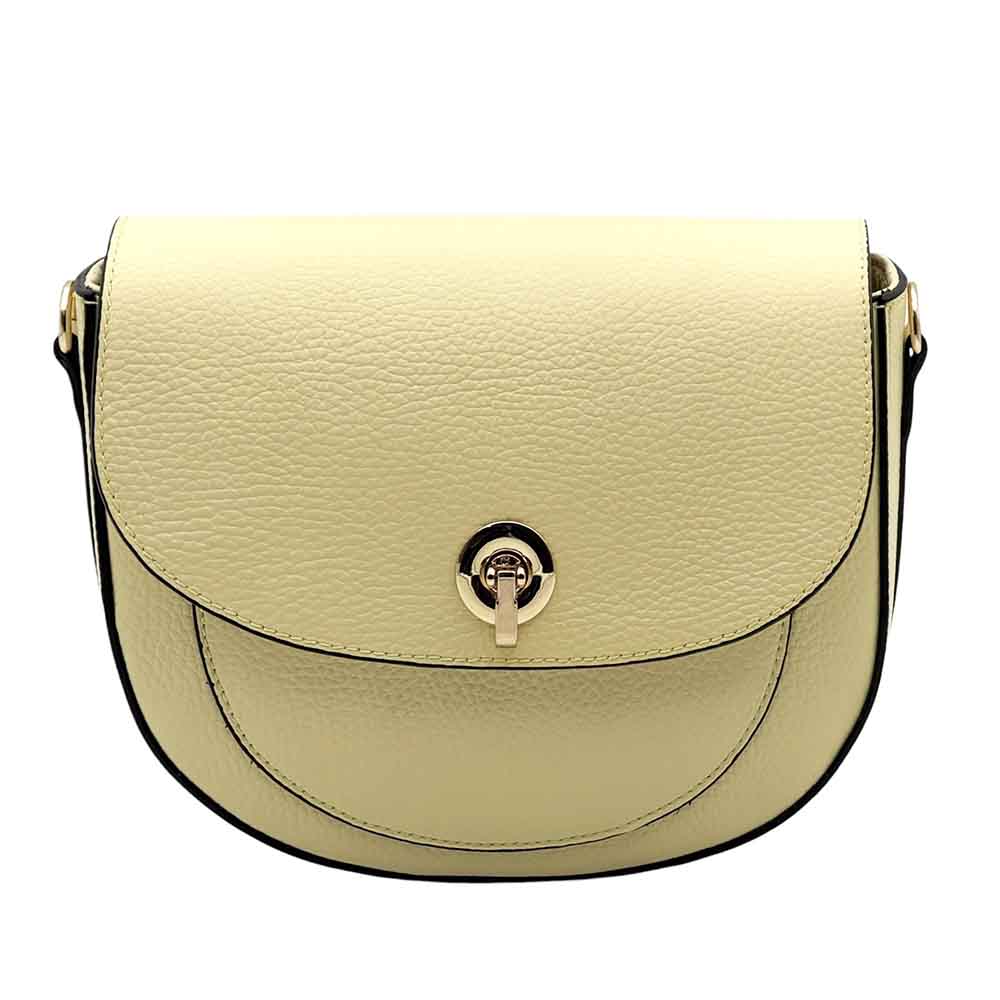 Evania Leather Crossbody Saddle Bag - Leather Italiano