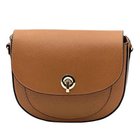 Evania Leather Crossbody Saddle Bag - Leather Italiano