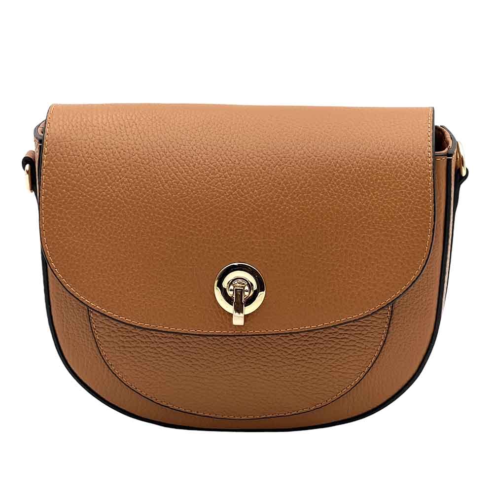 Evania Leather Crossbody Saddle Bag - Leather Italiano