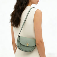 Evania Leather Crossbody Saddle Bag - Leather Italiano