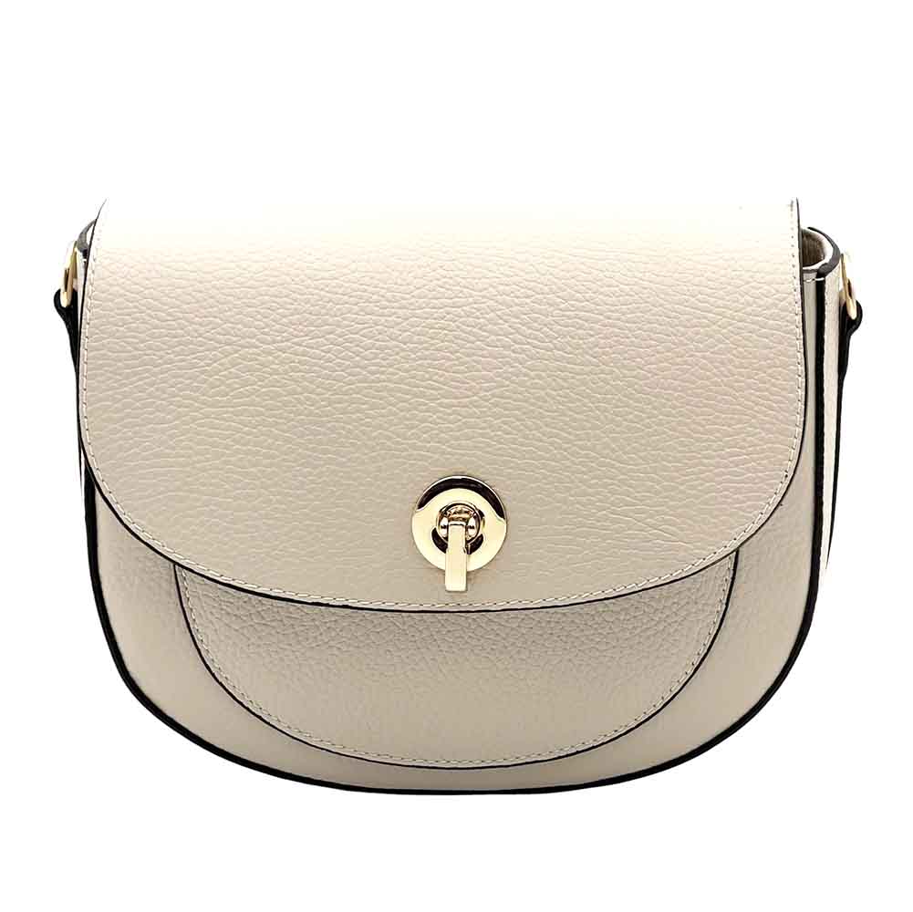 Evania Leather Crossbody Saddle Bag - Leather Italiano