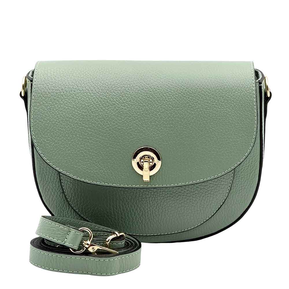 Evania Leather Crossbody Saddle Bag - Leather Italiano