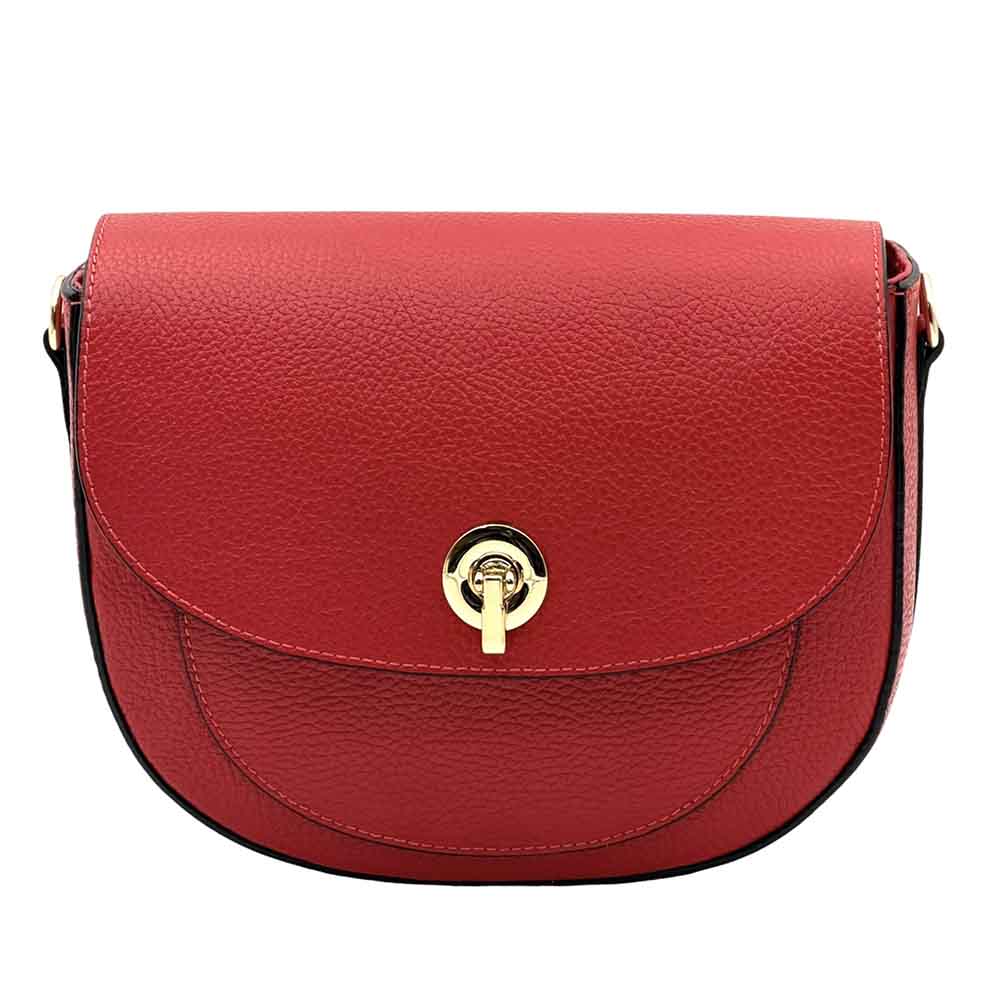 Evania Leather Crossbody Saddle Bag - Leather Italiano