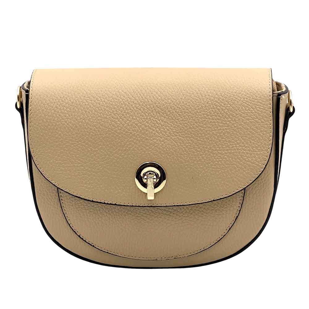 Evania Leather Crossbody Saddle Bag - Leather Italiano