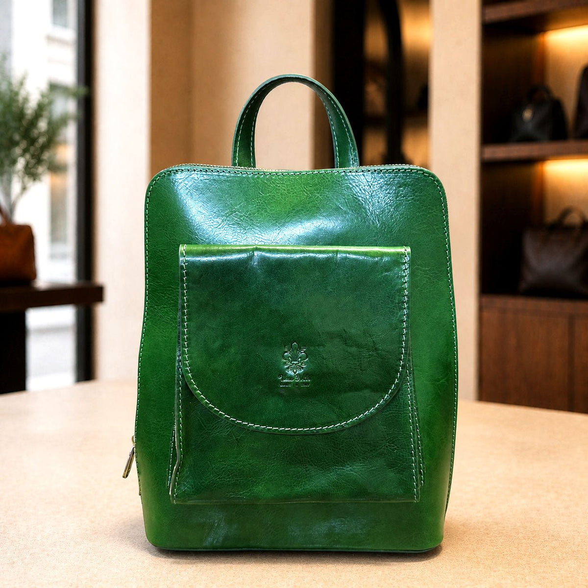 Fiammetta Convertible Hand-Dyed Italian Leather Backpack - Leather Italiano