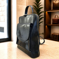 Fiammetta Convertible Hand-Dyed Italian Leather Backpack - Leather Italiano