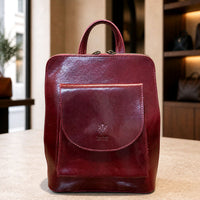 Fiammetta Convertible Hand-Dyed Italian Leather Backpack - Leather Italiano