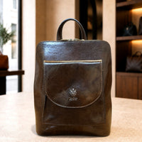 Fiammetta Convertible Hand-Dyed Italian Leather Backpack - Leather Italiano
