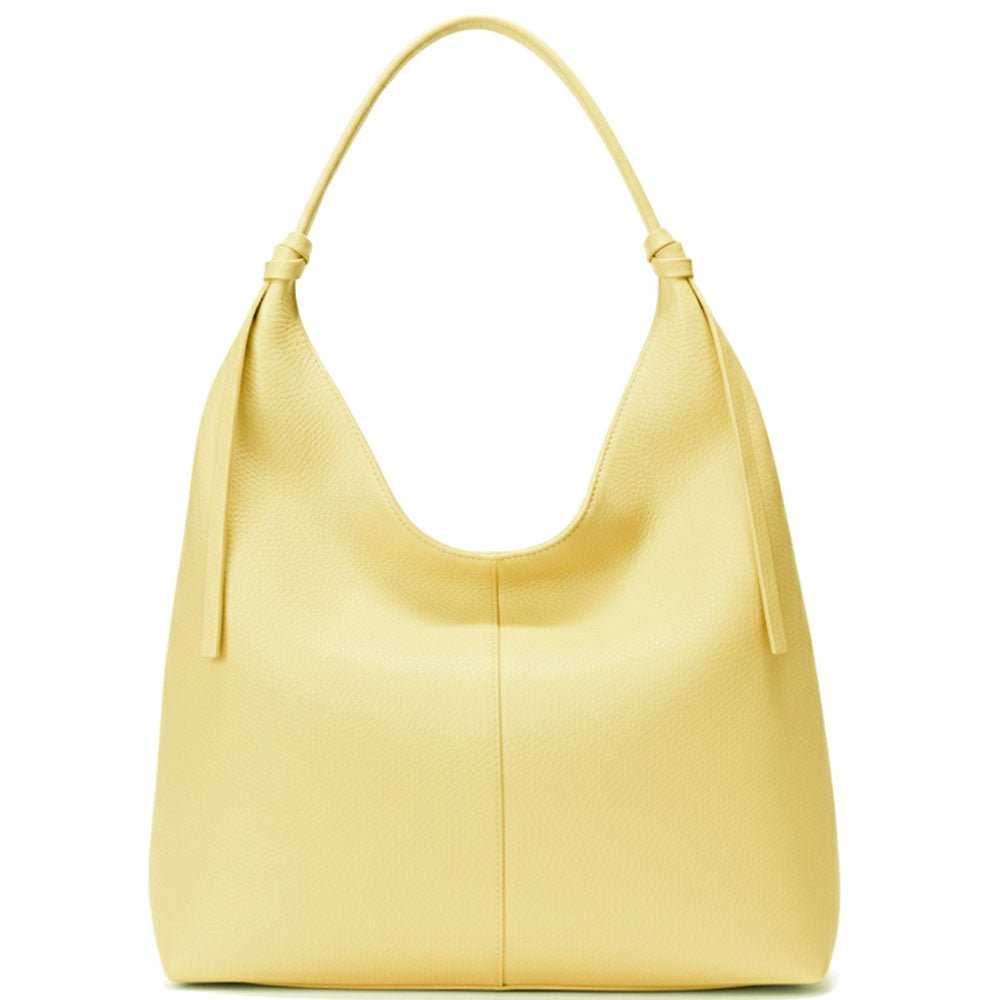 Flavia Italian Cow Leather Hobo Bag - Leather Italiano