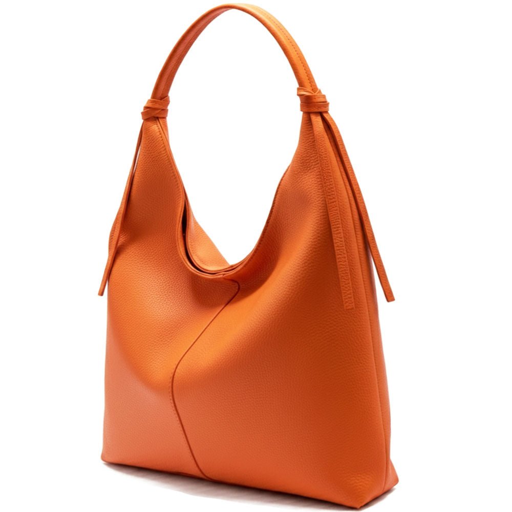 Flavia Italian Cow Leather Hobo Bag - Leather Italiano