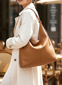 Flavia Italian Cow Leather Hobo Bag - Leather Italiano