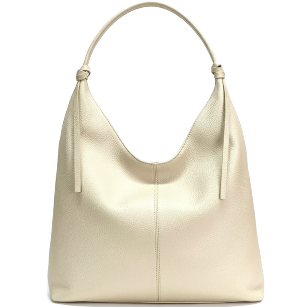 Flavia Italian Cow Leather Hobo Bag - Leather Italiano