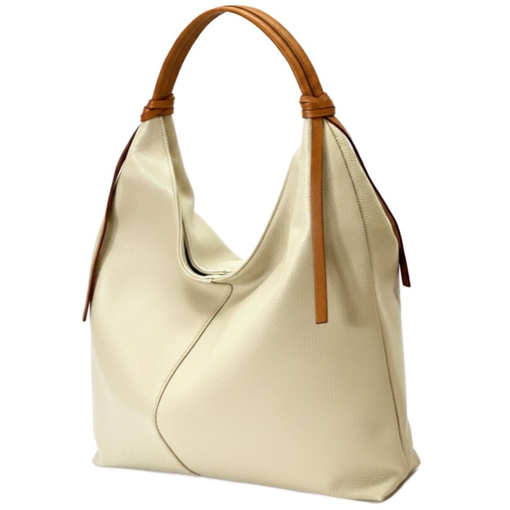 Flavia Italian Cow Leather Hobo Bag - Leather Italiano