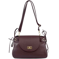 Gioia Structured Leather Flap Shoulder Bag - Leather Italiano