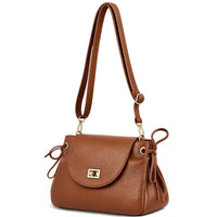 Gioia Structured Leather Flap Shoulder Bag - Leather Italiano
