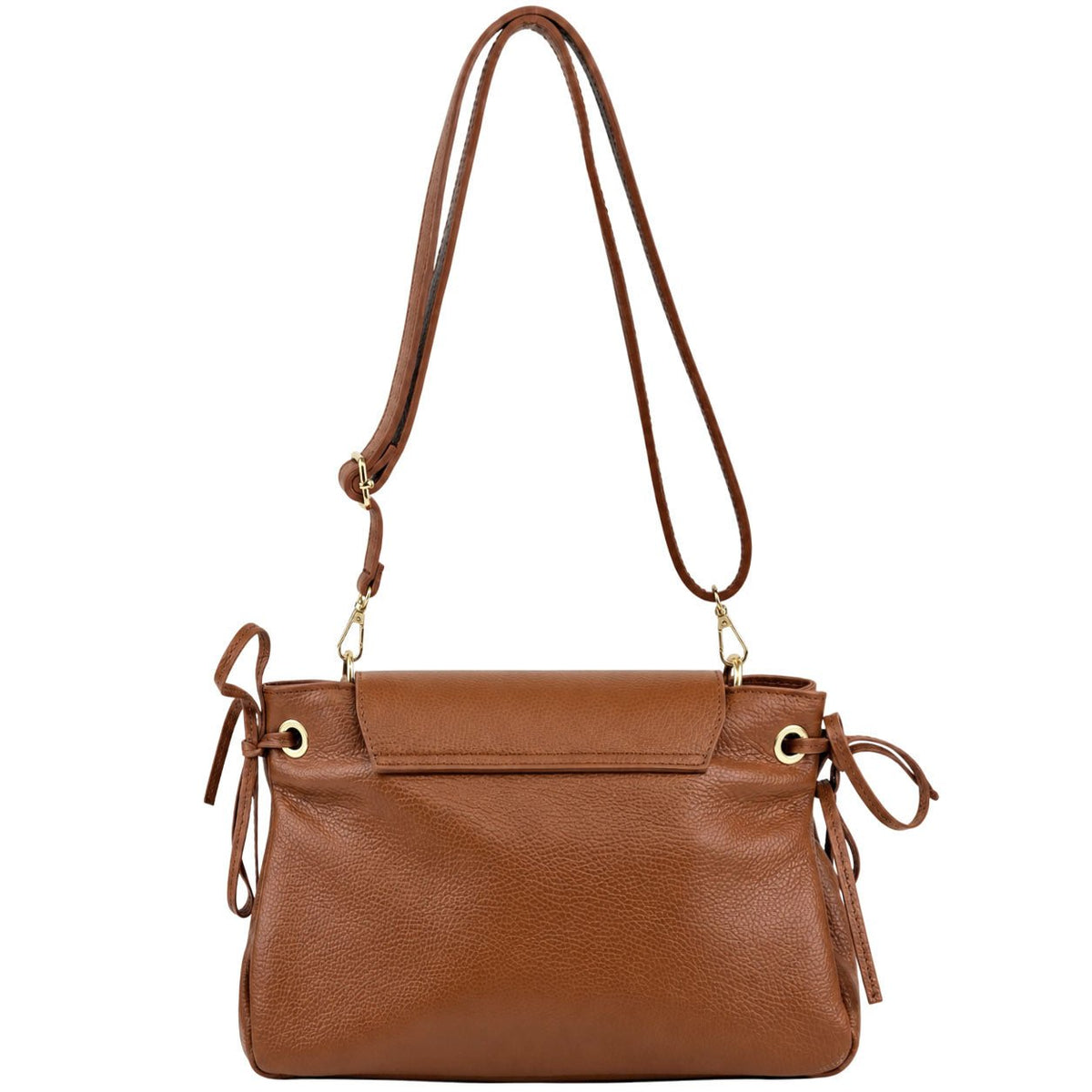 Gioia Structured Leather Flap Shoulder Bag - Leather Italiano