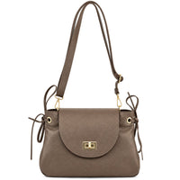 Gioia Structured Leather Flap Shoulder Bag - Leather Italiano