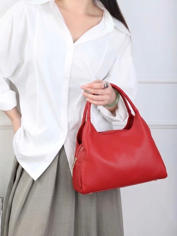 Giulia Italian Cow Leather Shoulder & Crossbody Handbag - Leather Italiano