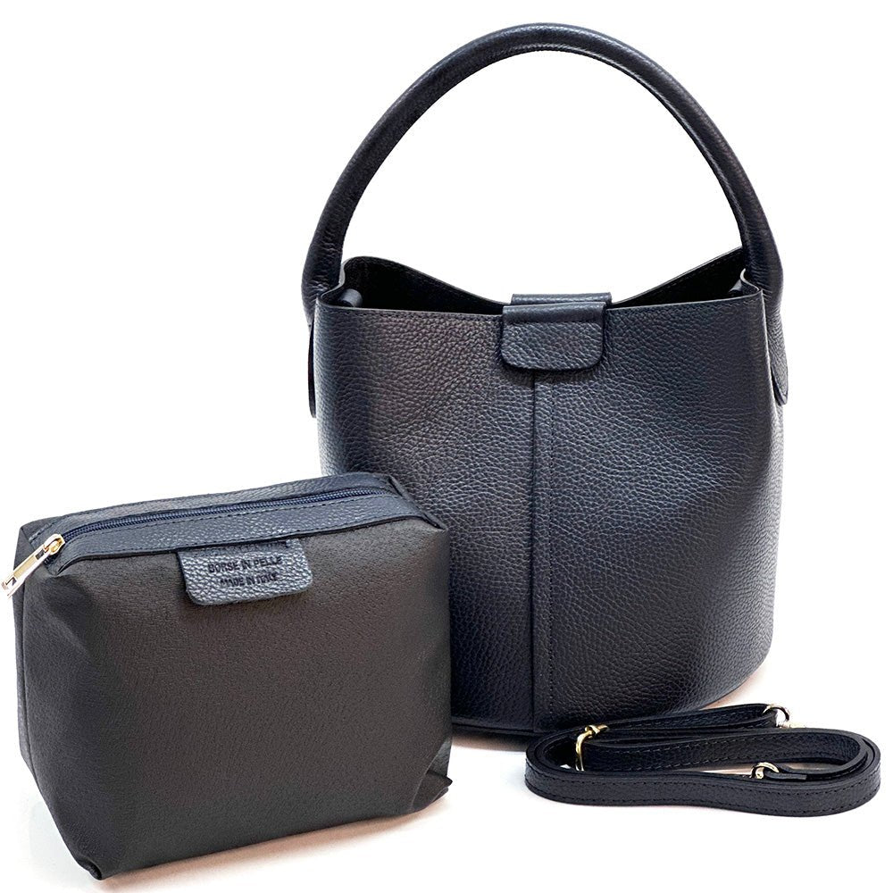 Grazia Italian Leather Bucket Bag – Elegant Everyday Shoulder Bag for Women - Leather Italiano